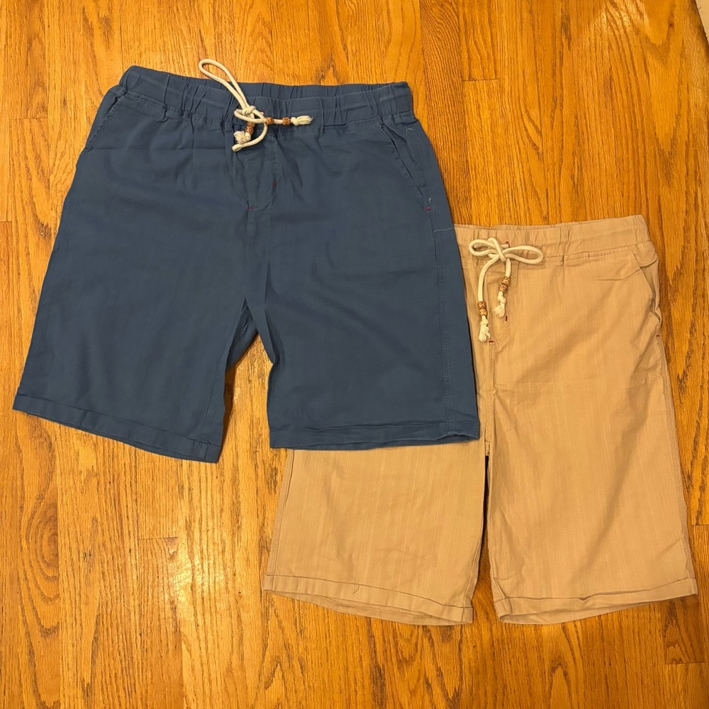 NITAGUT Men's Linen Casual Classic Fit Short Drawstring cotton linen NWOT